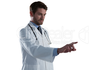 Male doctor using invisible screen