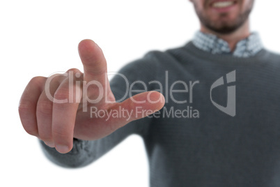 Hand gesture against white background