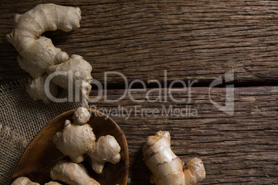 Gingers on wooden table