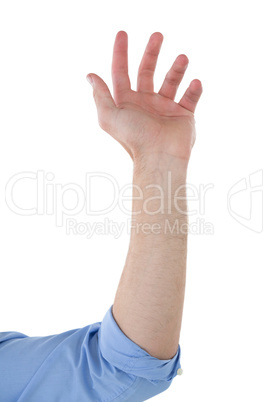 Cropped image of businessman waving hand