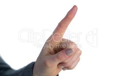 Cropped image of finger touching imaginary interface