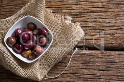 Marinated olives in bowl