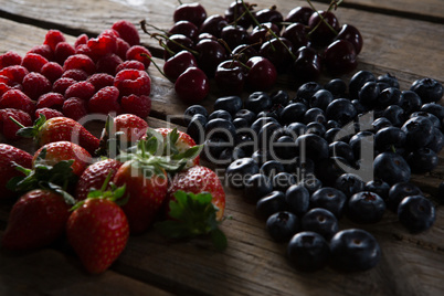 Fruits on wooden table