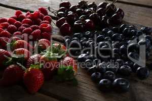 Fruits on wooden table