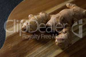 Ginger on chopping board