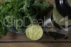 Mustard greens paste in glass