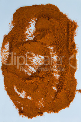 Cinnamon powder on white background