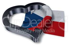 flagge der tschechischen republik und herz