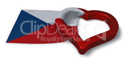 flagge der tschechischen republik und herz