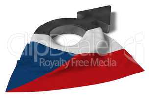 symbol des Mars und flagge der tschechischen republik