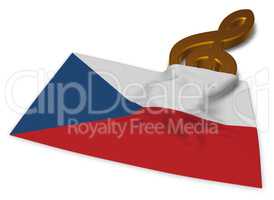 notenschlüssel und flagge der tschechischen republik
