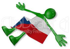 tote cartoonfigur und flagge der tschechischen republik