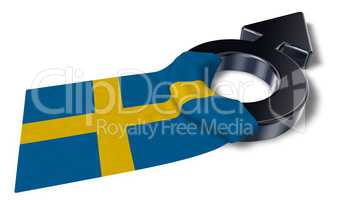 symbol des mars und flagge von schweden