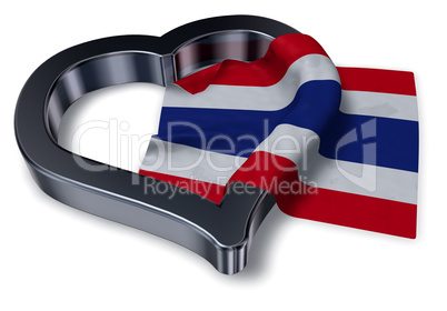 flagge von thailand und herz