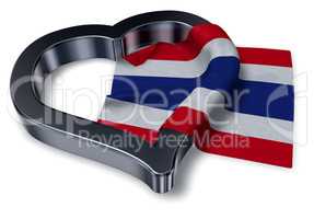 flagge von thailand und herz