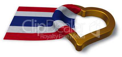 flagge von thailand und herz