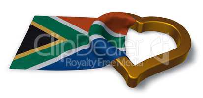 flagge der republik südafrika und herz
