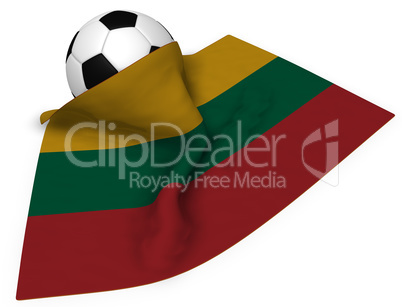 soccer ball and flag of lithuania - 3d rendering