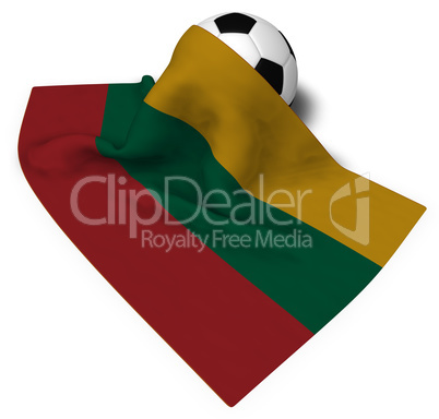 soccer ball and flag of lithuania - 3d rendering