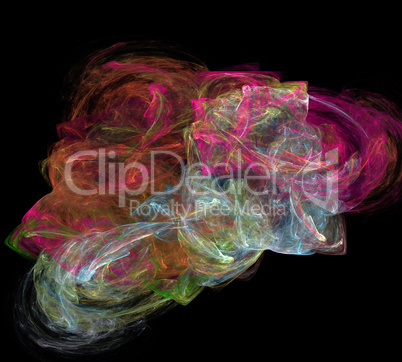 image of one Digital Fractal on Black Color