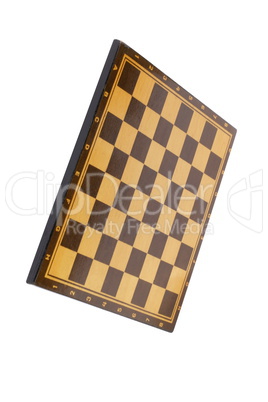 wooden empty chessboard isolated