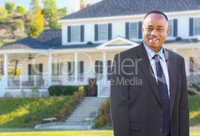 African American Agent In Front of Beautiful Custom House.