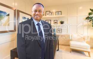 Handsome African American Businessman Inside His Home Office.