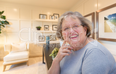 Senior Woman Inside Her Home Office.