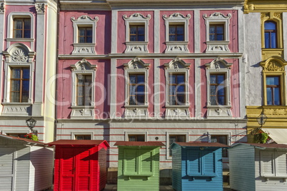 Little wooden houses in Varazdin, Croatia