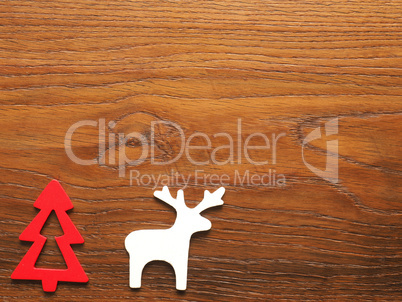 Christmas card with tree and reindeer