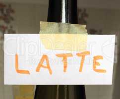 latte label in bar