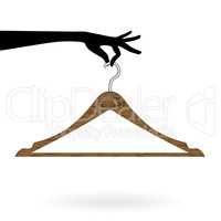 Hand hold hanger vector illustration