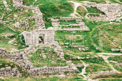 Archaeological excavations of an ancient structure. Crimea, Mith