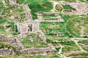 Archaeological excavations of an ancient structure. Crimea, Mith