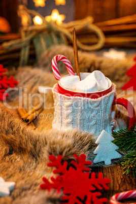 Hot chocolate with marshmallow