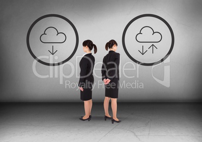 Download or upload icons with Businesswoman looking in opposite directions