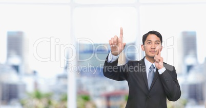 Businessman interacting with the air