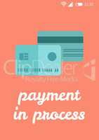 Online shopping with payment in process text interface