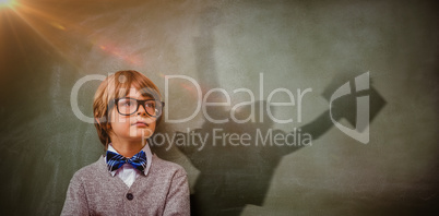 Composite image of businessman jumping while holding briefcase