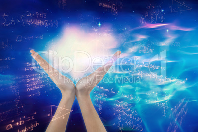 Composite image of hands gesturing against white background