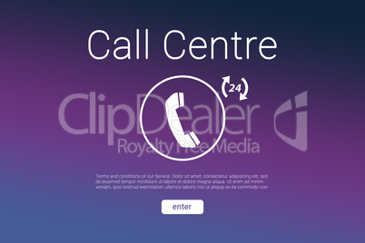 Composite image of call centre text with telephone icon