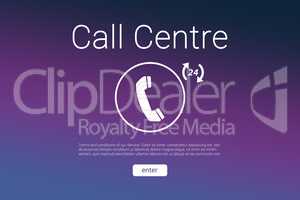 Composite image of call centre text with telephone icon