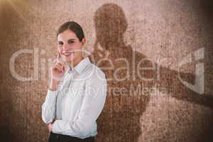Composite image of portrait of beautiful businesswoman