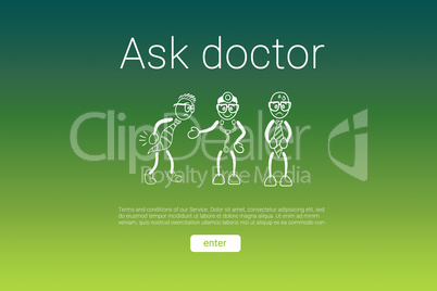 Composite image of ask doctor text with human representations