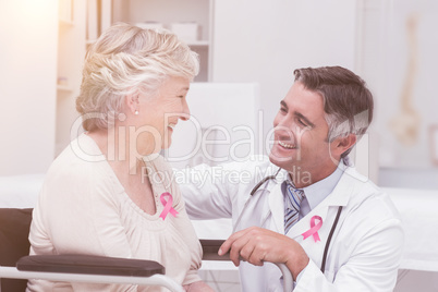 Composite image of breast cancer awareness ribbon