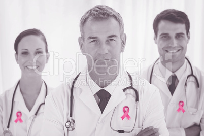 Composite image of breast cancer awareness ribbon