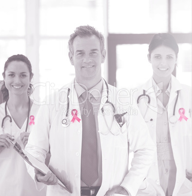 Composite image of breast cancer awareness ribbon