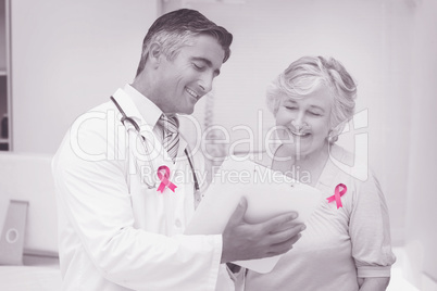 Composite image of breast cancer awareness ribbon