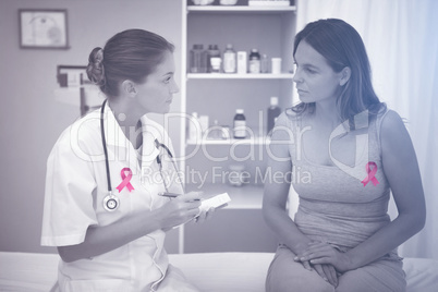 Composite image of breast cancer awareness ribbon