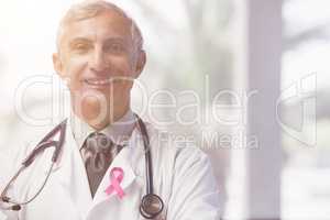 Composite image of breast cancer awareness ribbon